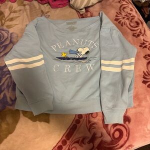 Peanuts Light Blue Snoopy Crewneck Pullover